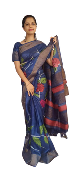 Pure Tussar Silk print saree