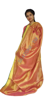 Tissue linen plain Saree SILK ZONE