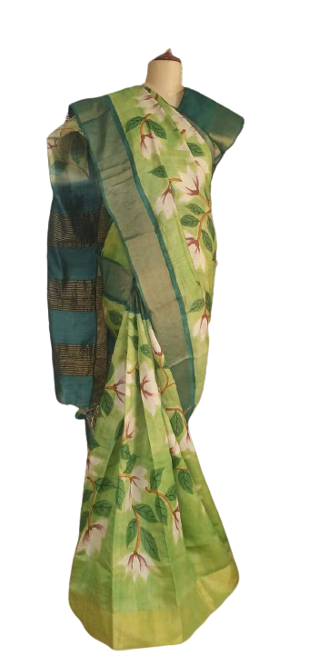 Pure Tussar Silk print saree