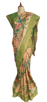 Pure Tussar Silk print saree