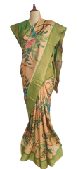 Pure Tussar Silk print saree