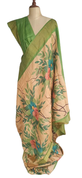 Pure Tussar Silk print saree