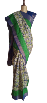 Pure Tussar Silk print saree