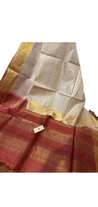 Pure Tussar Silk print saree