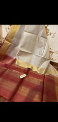 Pure Tussar Silk print saree