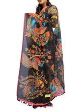 Soft heavy linen whit kalamkari print saree Dipen