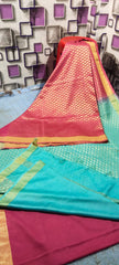 Soft silk zari buta saree Taj