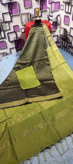Soft silk zari buta saree Taj