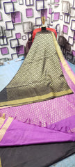 Soft silk zari buta saree Taj