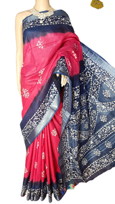Khadi linen batik print saree MJ
