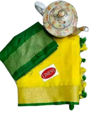 Khadi Linen slub Saree SILK ZONE