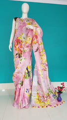 Linen digital print saree Yasir