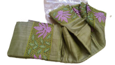 Pure Tussar Silk print saree
