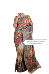 Pure tussar ghicha silk saree Manish