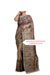 Pure tussar ghicha silk saree Manish