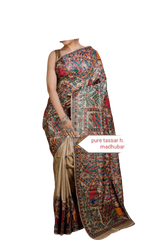 Pure tussar ghicha silk saree Manish