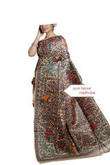 Pure tussar ghicha silk saree Manish