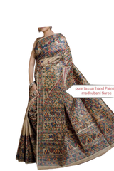 Pure tussar ghicha silk saree Manish