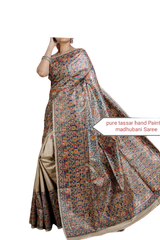 Pure tussar ghicha silk saree Manish