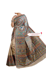 Pure tussar ghicha silk saree Manish