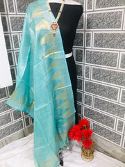 Tissue linen temple border dupatta Express