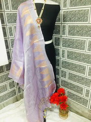 Tissue linen temple border dupatta Express