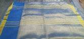 Tissue linen plain saree SILK ZONE