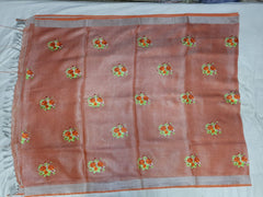 Pure Tissue Linen Embroidery Saree SILK ZONE