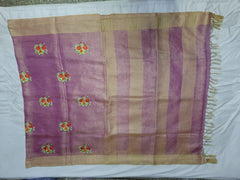 Tissue Linen Embroidery Saree SILK ZONE