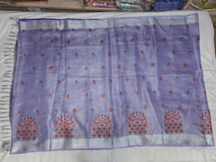 Tissue Linen Embroidery Saree SILK ZONE