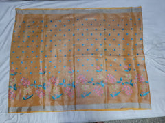 Tissue Linen Embroidery Saree SILK ZONE