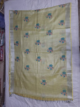 Tissue linen embroidery saree SILK ZONE