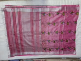Tissue linen embroidery saree SILK ZONE