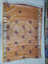 Tissue linen embroidery saree SILK ZONE