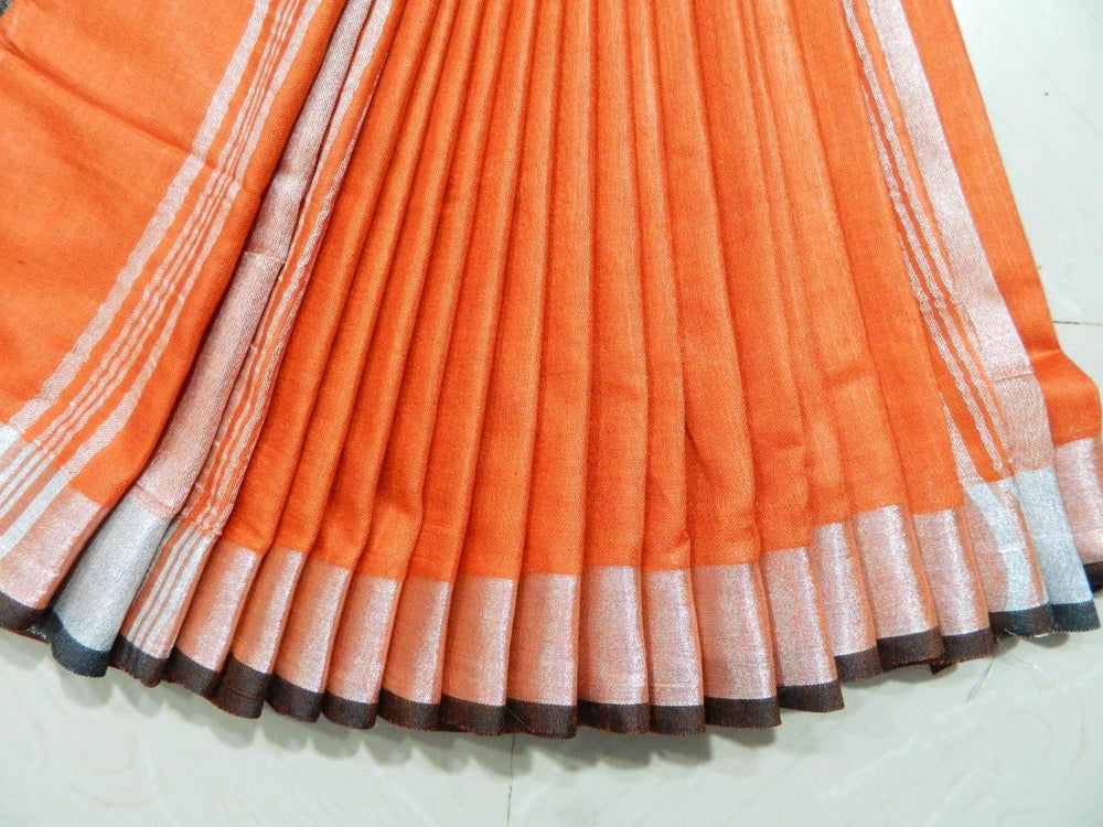 Khadi Linen Slub Saree INDIA SILK P.W.C.S. LTD