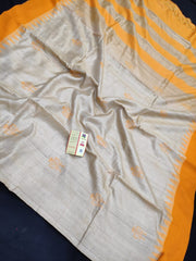 Pure Tussar Silk print saree