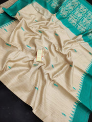 Pure Tussar Silk print saree