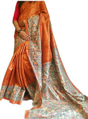 TUSSAR SILK PRINT SAREE