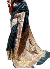 TUSSAR SILK PRINT SAREE