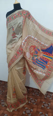 Pure Tussar Silk print saree
