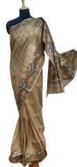 Pure Tussar Silk print saree