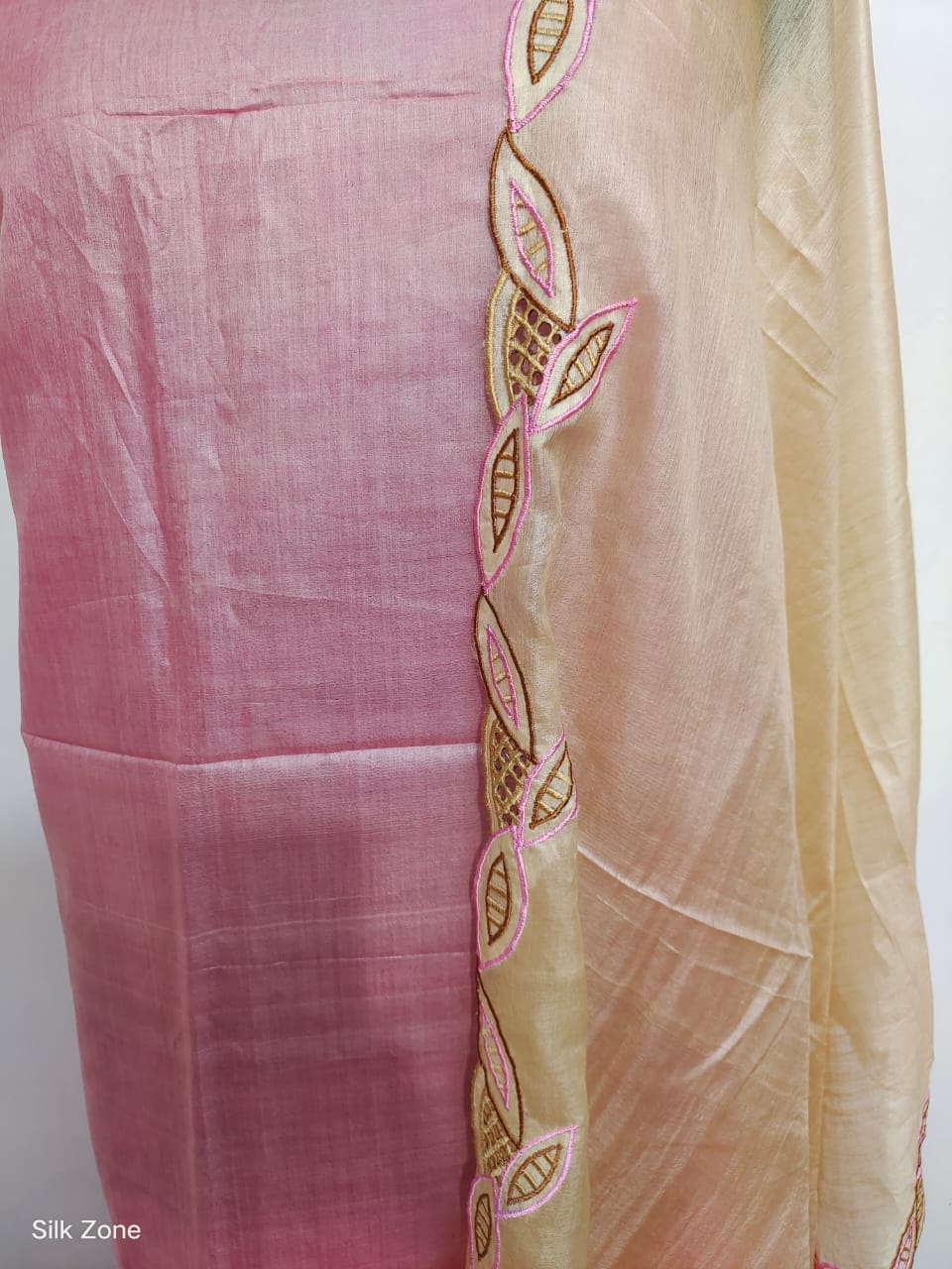 Tussar Silk Hand Cutwork Suit SILK ZONE