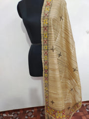 Tussar Ghicha Madhubani Print Dupatta SILK ZONE