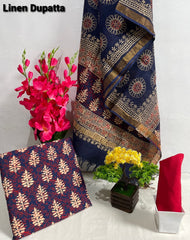 Cotton linen bagru print suit SILK ZONE