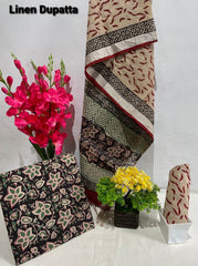 Cotton linen bagru print suit SILK ZONE