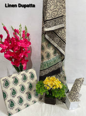 Cotton linen bagru print suit SILK ZONE