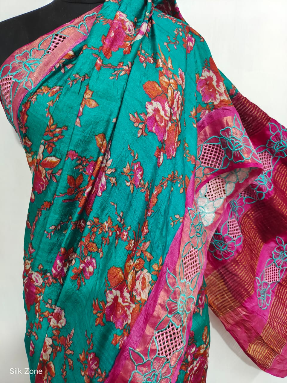 Pure Tussar Silk print saree