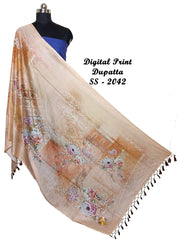 Linen digital print dupatta SS - 2042