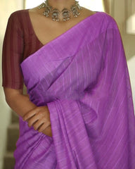Fancy soft silk stripe saree SILK ZONE