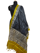 Tussar silk hand block print dupatta SILK ZONE